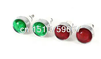 4PCS AC 220V Dvojité Terminály Kolo Červená Zelená Kontrolka Lampa Signálne Svetlá