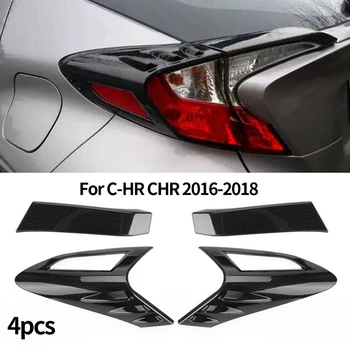 4Pcs Uhlíkových Vlákien Štýl zadné Zadné zadné Svetlo Lampy Kryt Výbava pre Nosenie Toyota CHR C-H 2016-2018
