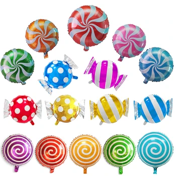 5 ks 18-palcové Koleso Lízatko Fólie Nafukovací Balón Candy Globals Pre Svadobné Deti Narodeninovej Party Dekorácie, Hračky pre Deti,
