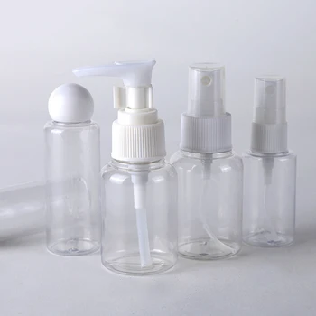 5 KS Cestovné Kozmetické Naplniteľné Jar Banku 50 ML Priehľadného Plastu Prázdne make-up Krém na Tvár Kontajner na Fľaše