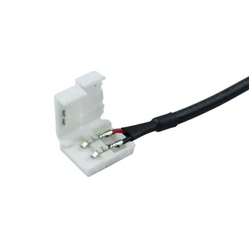 5 ks/Lot 10 mm 2 pin Konektor DC Kábel Drôt Zapojte Adaptér Konektora Pre 12V 5050 SMD jednofarebné LED Pásy Bez nutnosti Spájkovania 3007