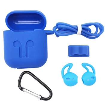 5 ks/Set Silikónové Štuple Kryt Anti-loss Kábel Ochranné puzdro pre AirPods 1/2 Bluetooth headset ochranné puzdro anti-stratil lano