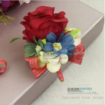 5 ks/Veľa DIY Umelé Ruže Corsage business oslava hostia corsage kvety, svadobné groomsmen brošňa svadobné party dodávky 32017