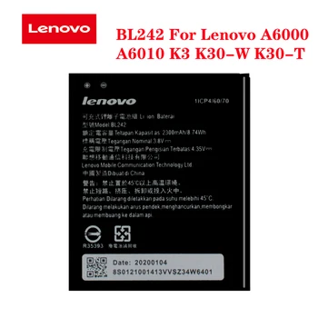 5 ks/veľa Originálne Batérie Pre Lenovo K3 K30-W K30-T A6000 A3860 A3580 A3900 A6010 A6010 Plus 2300mA BL242 Mobilného Telefónu, kontakty batérie