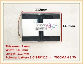 5 niť 30149112 3,7 V 7000MAH Polymér nabíjateľné batérie Tabletu batérie Vysokej kvality 14653