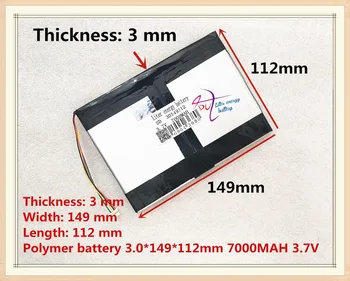 5 niť 30149112 3,7 V 7000MAH Polymér nabíjateľné batérie Tabletu batérie Vysokej kvality