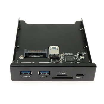 5 Porty na Prednom Paneli Adaptér Doska TYP-C 2 USB 3.0 TF SD Kariet Splitter pre Domácnosť Počítačové Príslušenstvo