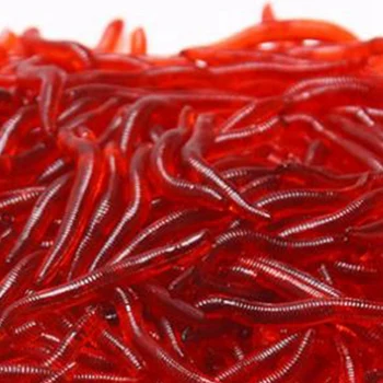 500Pcs Červená Dážďoviek Návnadu Červy Umelé Rybárske Lure 35mm Mäkké Návnady Silikónové Krevety Chuť Prísady Návnad Riešenie