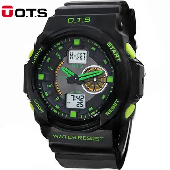 50M Profesionálny Vodotesný Quartz Hodinky mužov analógový digitálny veľké dial športové vonkajšie Svetelné náramkové hodinky 2016 módne OTS