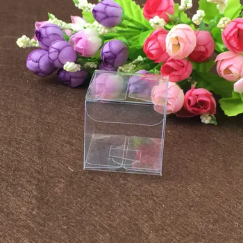 50pcs 4*4*4 cm jasné, plastové pvc boxy obaly pre giftchocolatecandycosmeticcakecrafts displej package transparentné Okno