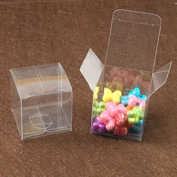 50pcs 4*4*4 cm jasné, plastové pvc boxy obaly pre giftchocolatecandycosmeticcakecrafts displej package transparentné Okno