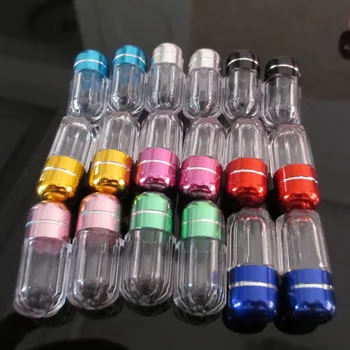 50pcs Kolo Transparentné Pilulku Prípadoch Plastové Fľaše mini parfum fľašu s hliníkovým spp Prenosný Mini Roztomilý Kapsule Škrupiny pohárov