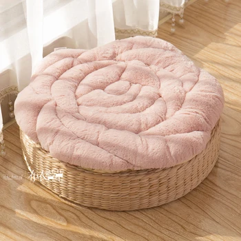 55*55 cm Japonský štýl plyšové rose vankúš stoličky, sedacia tatami rohože teplé podlahy vankúš pad auto mat stoličky