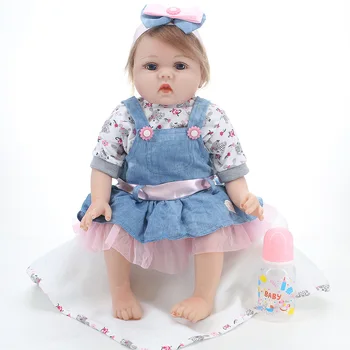 55 cm Bebe Reborn Baby Doll Plný Silikónové Telo Simulácia Bábika Deti Detstva Sprevádzajú Darčeky, Hračky pre Dievčatá