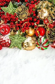 5x7ft farebné vianočné dekorácie, červená, zlatá, zelená slávnostné Fotografovanie Novorodencov Pozadie 57349