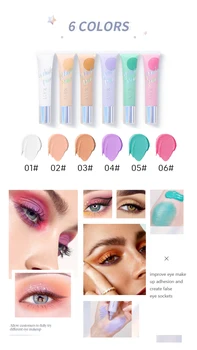 6 Farieb Eyeshadow Primer vode a Potu Eye make-up, Korektor, Shiny Pearl Base Podržte tlačidlo make-up, Očné tiene TSLM1 60961
