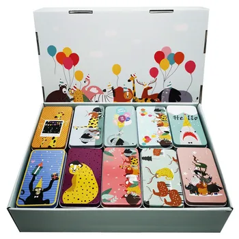 6 Ks Obdĺžnikový Tin Prípade Šperky Plech Box U Diskov Slúchadlá Nádrž Drobnosti Candy Box Farebné Kvetinové Malé Organizátor