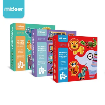 6 v 1 MiDeer Papier Puzzle Deti Box Hádanky Auto Zvierat Počet Geometrie Deti, Vzdelávacie Hračky, Skladačky, Puzzle Dary 3+ Rokov