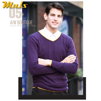 6Colors bavlna svetre mužov V krku pánske svetre pulóver jersey MULS značky jeseň zima 4XL knitwear šaty muž 2016 MS8891
