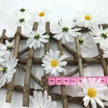 6PCS obchod obchod rekvizity príslušenstvo šperky 6 / 4,5 cm DIY simulácie tuhých farby chryzantéma kvet kvet polygonálnym daisy