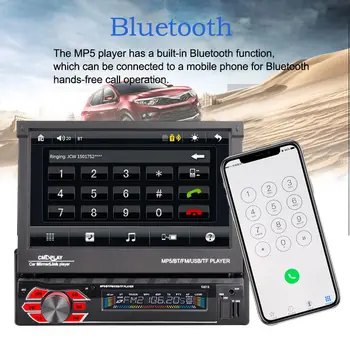 7 Palcový 1 Din FM BT USB TF AUX MirrorLink Wince Zdvíhateľnej Obrazovke Bluetooth autorádio Dotykový Displej MP5 Prehrávač GPS(voliteľné)