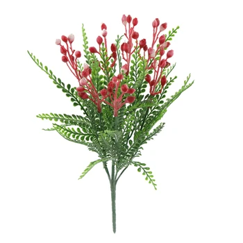 7 Vidličky Simulované Zelenej Listovej Umelé Sľubný Ovocie FlowersHome Obývacia Izba Dekorácie Falošné Kvetinové Svadobné Dodávky