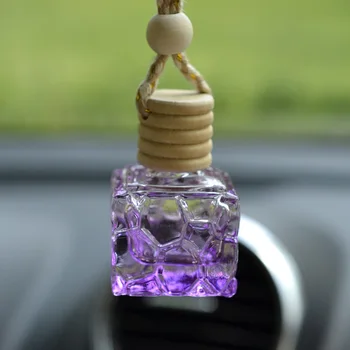 7ml Cestovné Parfum, Fľaša Sklo Auta s Príveskom Ornament Vody Cube Kontajner Prázdny Naplniteľné Fľaše Veľkoobchod 20pcs 30760
