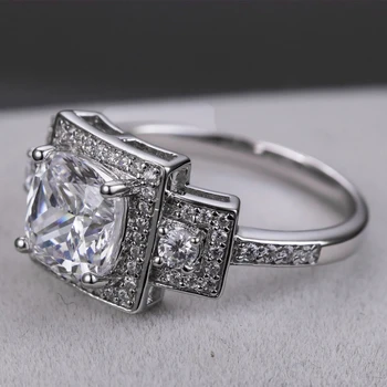 8*8 mm Vankúš Rez Lab vytvorili Diamantový Prsteň svadobné návrh značky svieti jemné šperky 925 sterling silver band 154