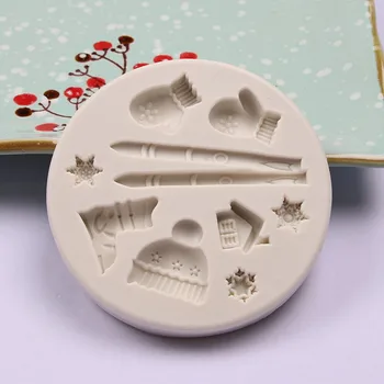 9 druhy Vianočné silikónové formy Vianočná vločka elk fondant čokoláda silikónové formy DIY piecť tortu cristmas dekorácie