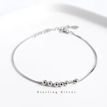 925 sterling silver kórejský módne osobnosti jednoduchý prenos kolo loptu žena náramok šperky veľkoobchod