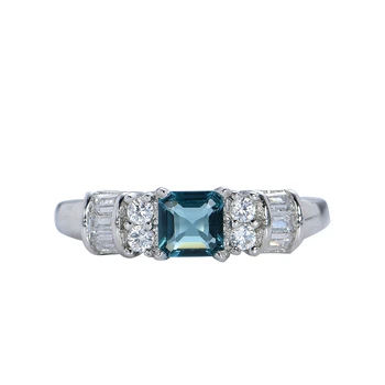 925 Sterling Silver Ring Pre Ženy, Mužov, Blue Crystal snubný Prsteň Modrá CZ Prst Prsteň 27440