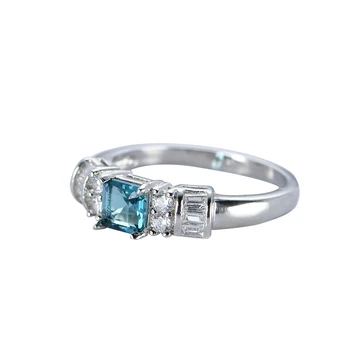 925 Sterling Silver Ring Pre Ženy, Mužov, Blue Crystal snubný Prsteň Modrá CZ Prst Prsteň