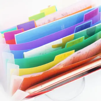 A6 Mini 13 Vrecká Prenosné Úložiská Klip S Prackou Rozširuje Súbor, Priečinok Rainbow Dokument Organizér Multicolor Peňaženky Prípade