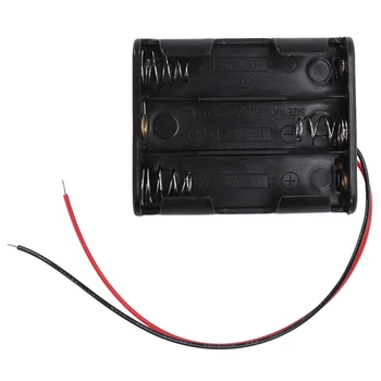 AAAE Top-Black Ťažné Vrstvy 6 x 1,5 V AA Batérie Batérie Držiak Prípade Box w Vodič Vedie