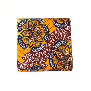 Africké Oranžové Kvety Tlač Tkanina Bavlna Africkej Nigérii Ankara Reálne Vosk 2758