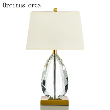 Americké luxusné crystal stolná lampa, spálne, nočná lampa moderného jednoduché tvorivé osobnosti K9LED crystal stolná lampa doprava zadarmo