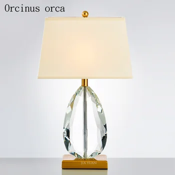Americké luxusné crystal stolná lampa, spálne, nočná lampa moderného jednoduché tvorivé osobnosti K9LED crystal stolná lampa doprava zadarmo