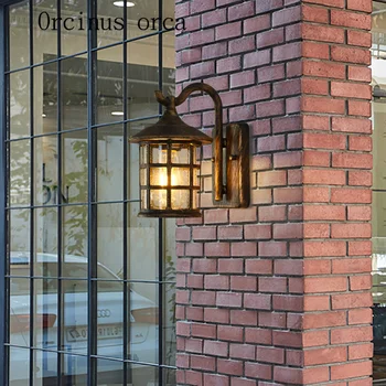 Americký Starožitné Iron Art vonkajšie nástenné svietidlo nádvorie obývacia izba chodba vidieka tvorivé osobnosti vodotesný LED nástenné svietidlo