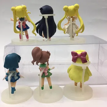 Anime 1/12. Rozsahu Sailor Moon Venuša Mizuno Ami Hino Rei Kino Makoto 6pcs/set Mini Akcia PVC Obrázok Hračky 7 CM 50815