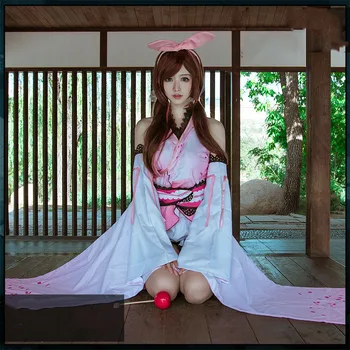 Anime! Youtuber Kizuna AI Čerešňové Kvety Na Jar Krásne Kimono Nádherný Jednotné Cosplay Kostým pre Ženy, NOVÝ Maškarný