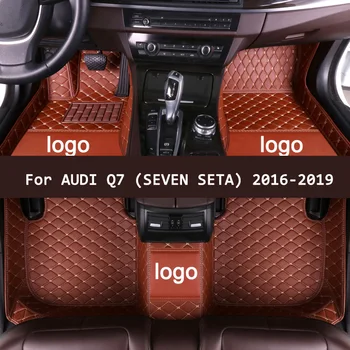 APPDEE kožené Auto podlahové rohože pre AUDI Q7 (SEDEM SETA) 2016-2019 Vlastné auto nohy Podložky automobilový koberec kryt 7324