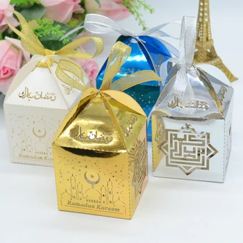 Arabský Šťastný Eid Mubarak Laserom Rezané Ramadánu Kareem Strana Navrhne Cukrovinky, Sladké Prospech Boxy