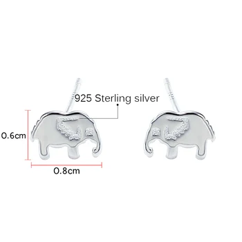 Autentické 925 Sterling Silver Cute Elephant Stud Náušnice Pre Ženy, Luxusné, Originálne Šperky Bijoux 2019