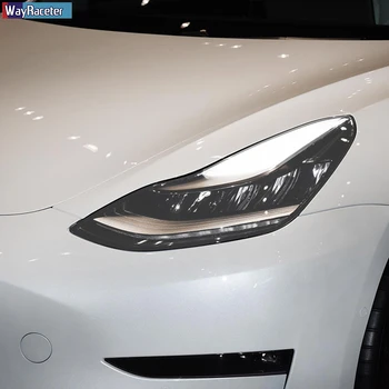 Auto Svetlometu Ochranný Film Svetlomet zadné svetlo Transparentné Údené Black TPU Nálepka Pre Tesla Model 3 2017 2021-Na Príslušenstvo 6811