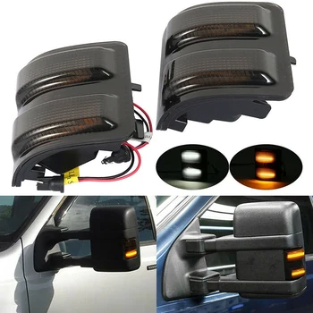 Auto Turn signalizačná kontrolka Údené Objektív LED Bočné Spätné Zrkadlo Obrysové Svetlá Switchback pre Ford F250 F350 2008-2016