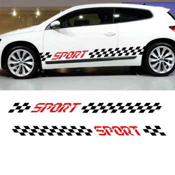 Automobilový 2x Auto Mriežky racing sport vlajky Dvere Kotúča, pre Scirocco Vinyl Strane nálepky da-s006 auto styling
