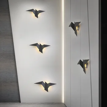 Autor kreatívny a individuálny lietajúci vták nástenné svietidlo Nordic jednoduché moderné pozadí steny chodby, spálne, nočné 52772