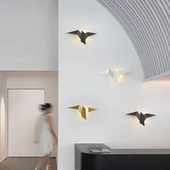 Autor kreatívny a individuálny lietajúci vták nástenné svietidlo Nordic jednoduché moderné pozadí steny chodby, spálne, nočné