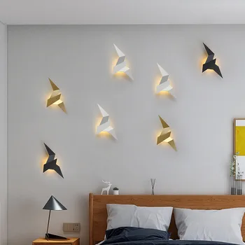 Autor kreatívny a individuálny lietajúci vták nástenné svietidlo Nordic jednoduché moderné pozadí steny chodby, spálne, nočné