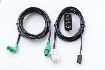 AUX, USB Spínač Adaptér pre MP3 Audio Kábel Postroj pre BMW X3 X4 X5 X6 3 5 7 Série